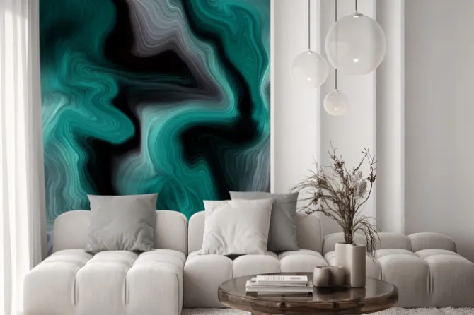 Naklejka: Luxury deep blue ocean liquid colors background