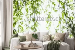 Naklejka: Małe zielone listki na gałązkach