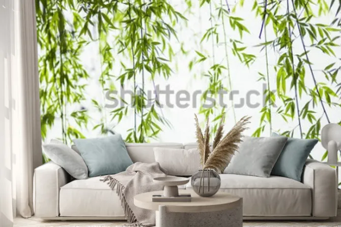 Naklejka: Małe zielone listki na gałązkach