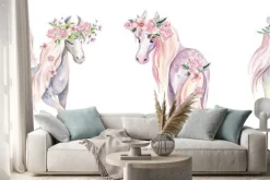 Naklejka: Magiczny jednorożec pegaz i kucyk