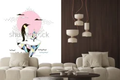 Naklejka: Magiczny plakat arktyczny, skandynawski styl