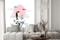 Naklejka: Magiczny plakat arktyczny, skandynawski styl