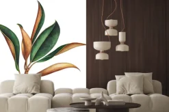 Naklejka: Magnolia branch isolated on white. hand drawn watercolor illustration.