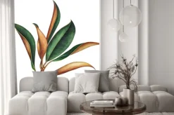 Naklejka: Magnolia branch isolated on white. hand drawn watercolor illustration.