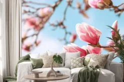 Naklejka: Magnolia kwiat drzewa na wiosnę