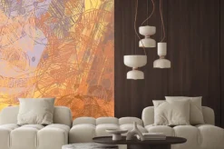 Naklejka: Malarstwo abstrakcyjne na płótnie. ręcznie robiona sztuka. kolorowa