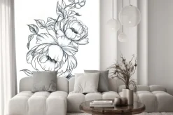 Naklejka: Malowane ręcznie rysowane tuszem i akordami akwarelowymi w stylu