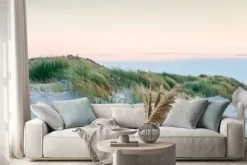 Naklejka: Malowniczy krajobraz z latarnią morską i morzem