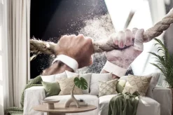 Naklejka: Man holding crossfit rope