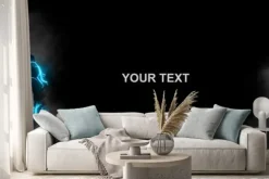 Naklejka: Man working out with battle ropes. workout banner