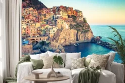 Naklejka: Manarola z rocznika przefiltrowanej stylu