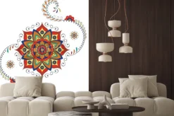 Naklejka: Mandala hinduski lotosu