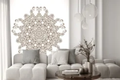 Naklejka: Mandala. okrągły wzór. streszczenie wzór elegancji. ręcznie rysowane