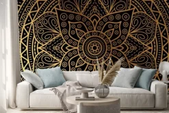 Naklejka: Mandala z kwiatem