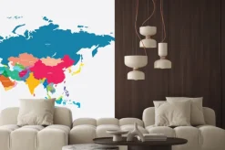 Naklejka: Mapa asia z nazwy państw ilustracji wektorowych