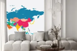 Naklejka: Mapa asia z nazwy państw ilustracji wektorowych