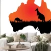 Naklejka: Mapa australii z kangaaroo