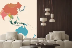 Naklejka: Mapa azji i pacyfiku