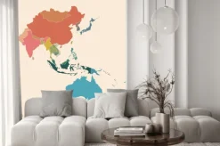 Naklejka: Mapa azji i pacyfiku