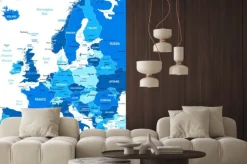 Naklejka: Mapa europy - bardzo szczegółowe wektor illustration.image zawiera