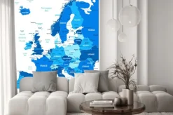 Naklejka: Mapa europy - bardzo szczegółowe wektor illustration.image zawiera