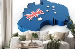 Naklejka: Mapa i flaga australii
