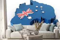 Naklejka: Mapa i flaga australii