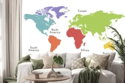 Naklejka: Mapa kontynentu świata mapa grafiki