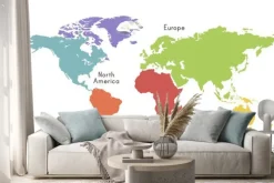 Naklejka: Mapa kontynentu świata mapa grafiki