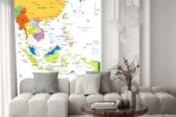 Naklejka: Mapa krajów indonezji