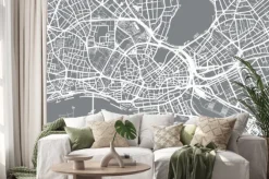 Naklejka: Mapa miasta miejski wektor hamburg, niemcy