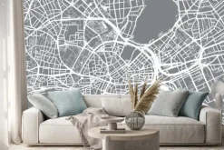 Naklejka: Mapa miasta miejski wektor hamburg, niemcy