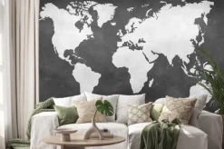 Naklejka: Mapa na tle ziemi