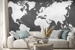 Naklejka: Mapa na tle ziemi