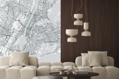 Naklejka: Mapa nowego jorku w czerni i bieli