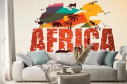 Naklejka: Mapa podróży afryki, dekoracyjny symbol kontynentu afrykańskiego