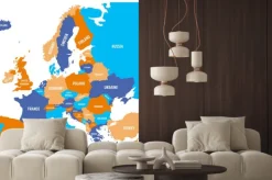 Naklejka: Mapa polityczna kontynentu europejskiego w czterech kolorach