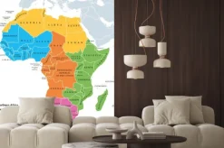 Naklejka: Mapa regionów afryki z pojedynczymi krajami. geoscheme narodów