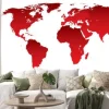 Naklejka: Mapa świata czerwone kontynenty