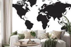 Naklejka: Mapa świata na białym tle