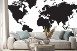 Naklejka: Mapa świata na białym tle