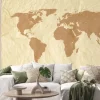 Naklejka: Mapa świata na vintage tle tekstury papieru yallow