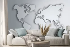 Naklejka: Mapa świata. obraz z wycinek ścieżki