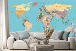 Naklejka: Mapa świata vintage