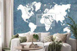Naklejka: Mapa świata, vintage