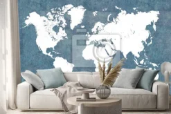 Naklejka: Mapa świata, vintage