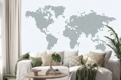 Naklejka: Mapa świata wektorowe z rundy, plamy, kropek dla szablonów biznesowych