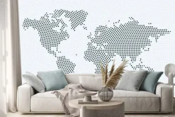 Naklejka: Mapa świata wektorowe z rundy, plamy, kropek dla szablonów biznesowych