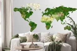 Naklejka: Mapa świata wielokątów