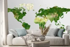 Naklejka: Mapa świata wielokątów